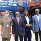 OUTPUT CONSOLIDATION: Managing Director Nigerian Ports Authority (NPA) Dr. Abubakar Dantsoho (3rd Right), Managing Director Lekki Port Mr. Qiang Wang (1st Left), Board Chairman Lekki Port, Mr. Abiodun Dabiri (1st Right) and Executive Director Finance & Administration NPA, Vivian Richard-Edet (2nd Right) on Saturday May 24th 2025 when the NPA Management team paid performance enhancement visit to Lekki Deep Seaport.